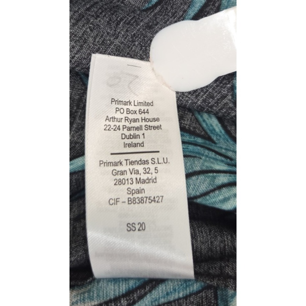 Primark Slim Fit Black Hawaiian Button Short Sleeve Shirt 2XL Purple Hibiscus - Picture 5 of 10